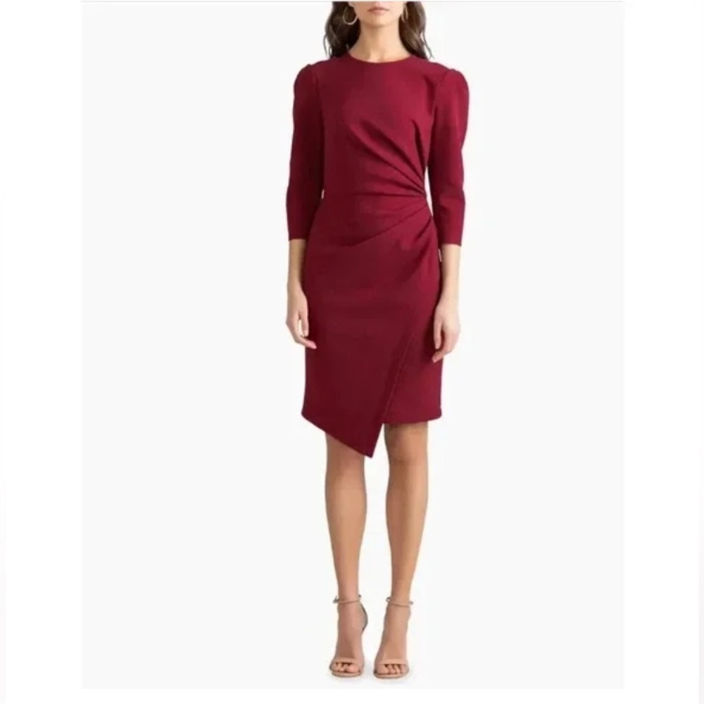 SHOSHANNA Ralph Puff-Sleeve Ruched Dress 10